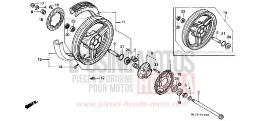 REAR WHEEL VFR750FG de 1986